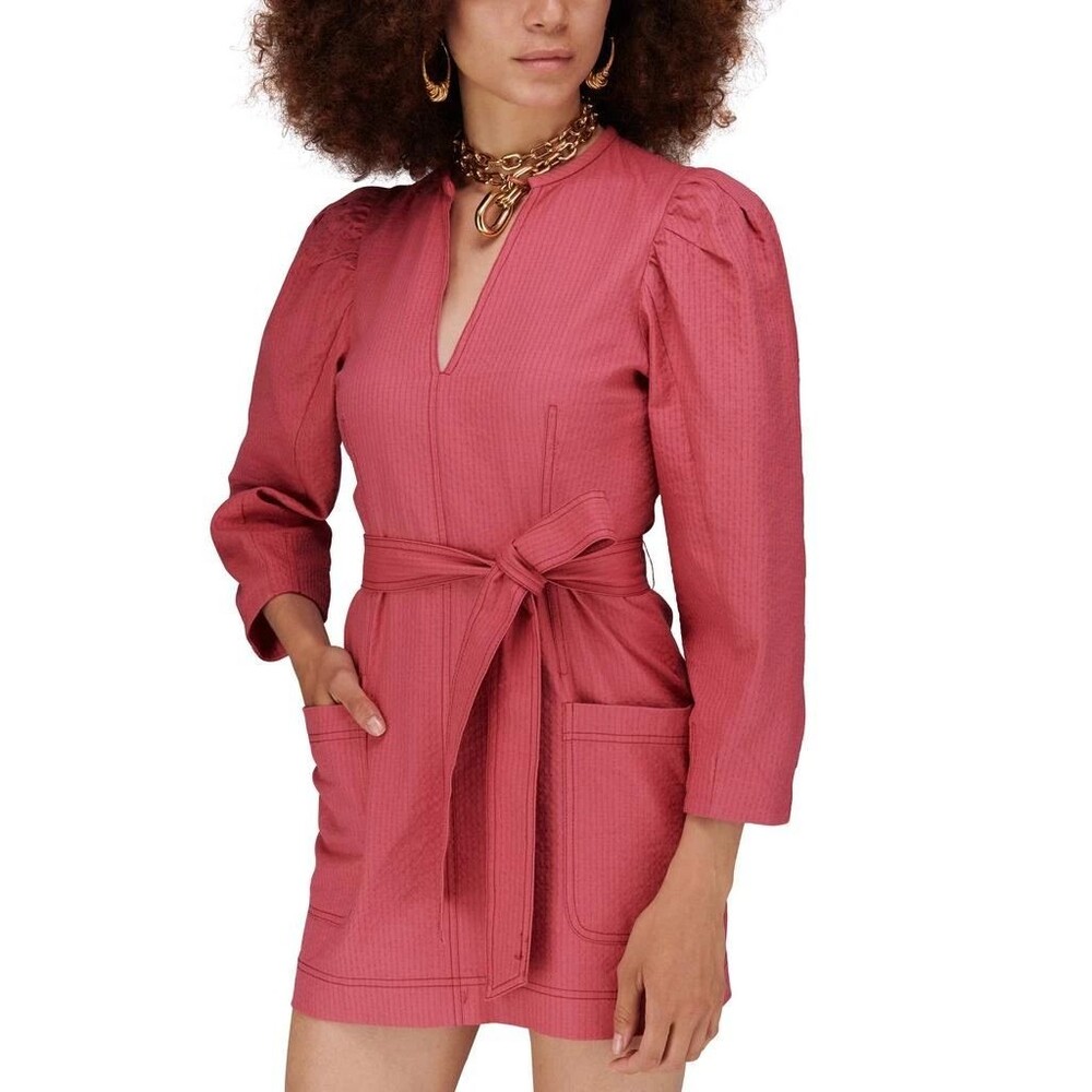 BAUM UND PFERDGARTEN Women’s Aaliyah Dress size 40/L Pink Cotton Seersucker